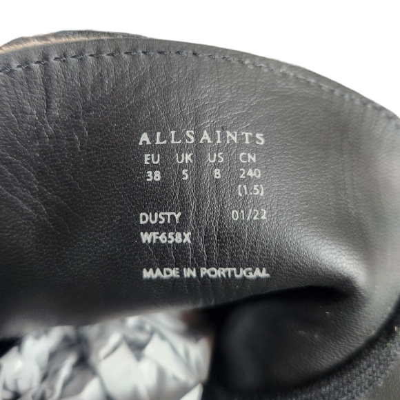 Allsaints Dusty Suede Combat Boots Women Size 8 Light Gray Lace Up Cap Toe - Picture 8 of 11